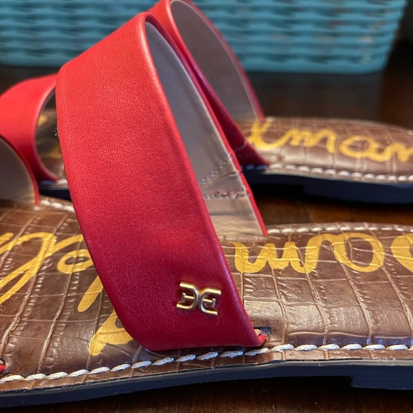 NWOT Sam Edelman Women's Bold Red Slide Sandals - Picture 6 of 8